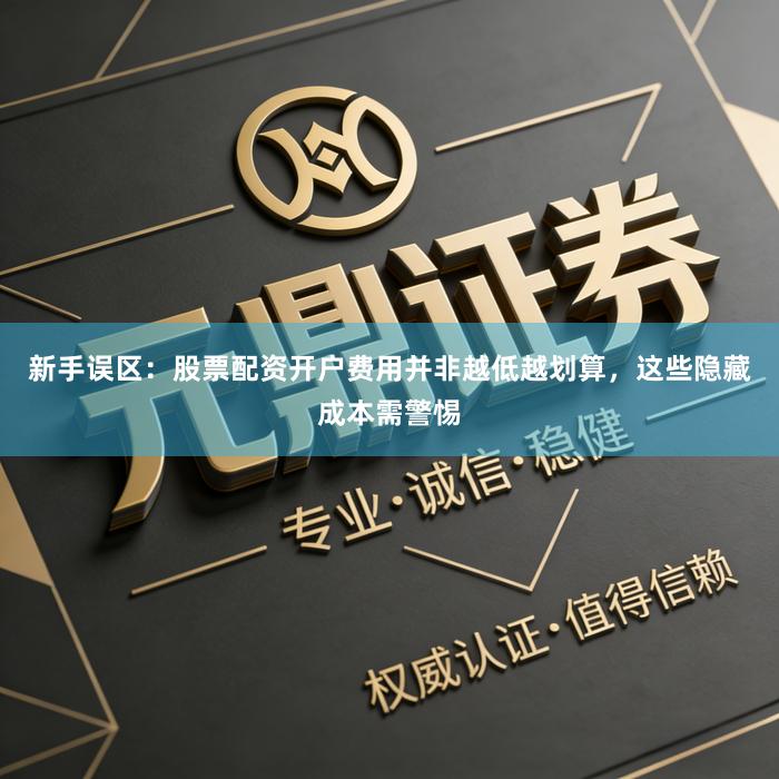 新手误区：股票配资开户费用并非越低越划算，这些隐藏成本需警惕