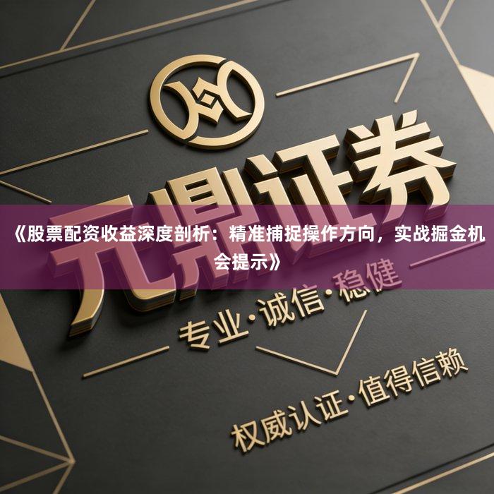 《股票配资收益深度剖析：精准捕捉操作方向，实战掘金机会提示》