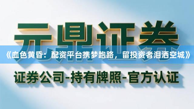 《血色黄昏：配资平台携梦跑路，留投资者泪洒空城》
