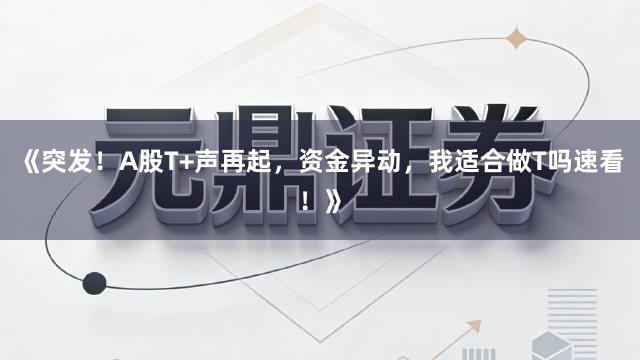 《突发！A股T+声再起，资金异动，我适合做T吗速看！》