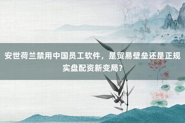 安世荷兰禁用中国员工软件，是贸易壁垒还是正规实盘配资新变局？