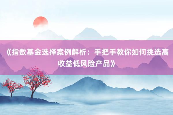 《指数基金选择案例解析：手把手教你如何挑选高收益低风险产品》
