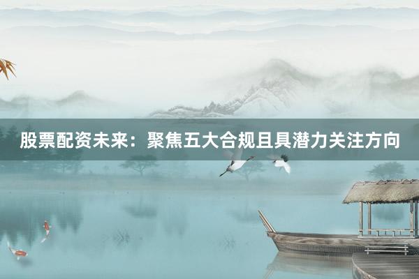 股票配资未来：聚焦五大合规且具潜力关注方向