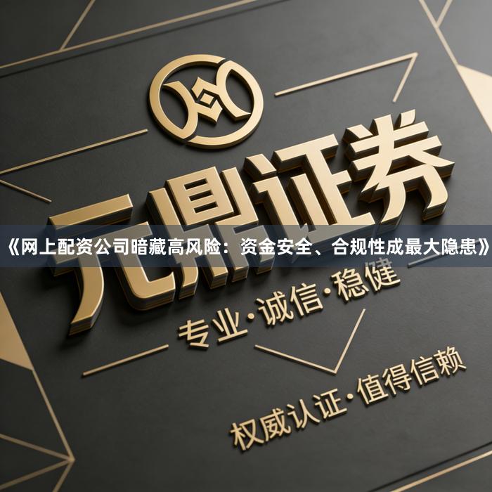 《网上配资公司暗藏高风险：资金安全、合规性成最大隐患》