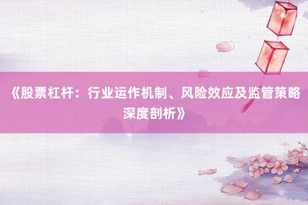 《股票杠杆：行业运作机制、风险效应及监管策略深度剖析》