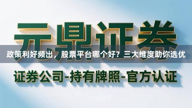 政策利好频出，股票平台哪个好？三大维度助你选优