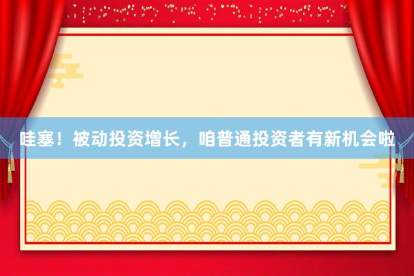 哇塞！被动投资增长，咱普通投资者有新机会啦