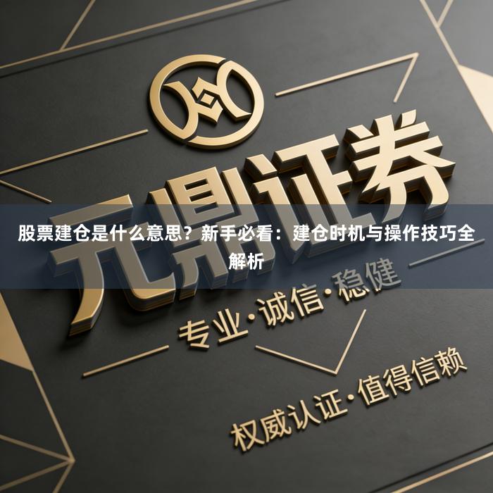股票建仓是什么意思？新手必看：建仓时机与操作技巧全解析